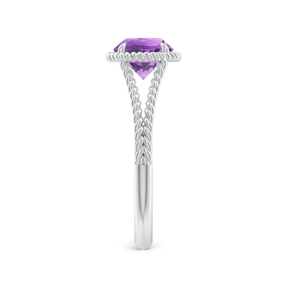 7mm A Amethyst Twist Rope Split Shank Ring in S999 Silver side 299
