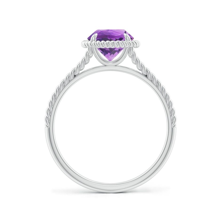 7mm AA Amethyst Twist Rope Split Shank Ring in 18K White Gold side 199