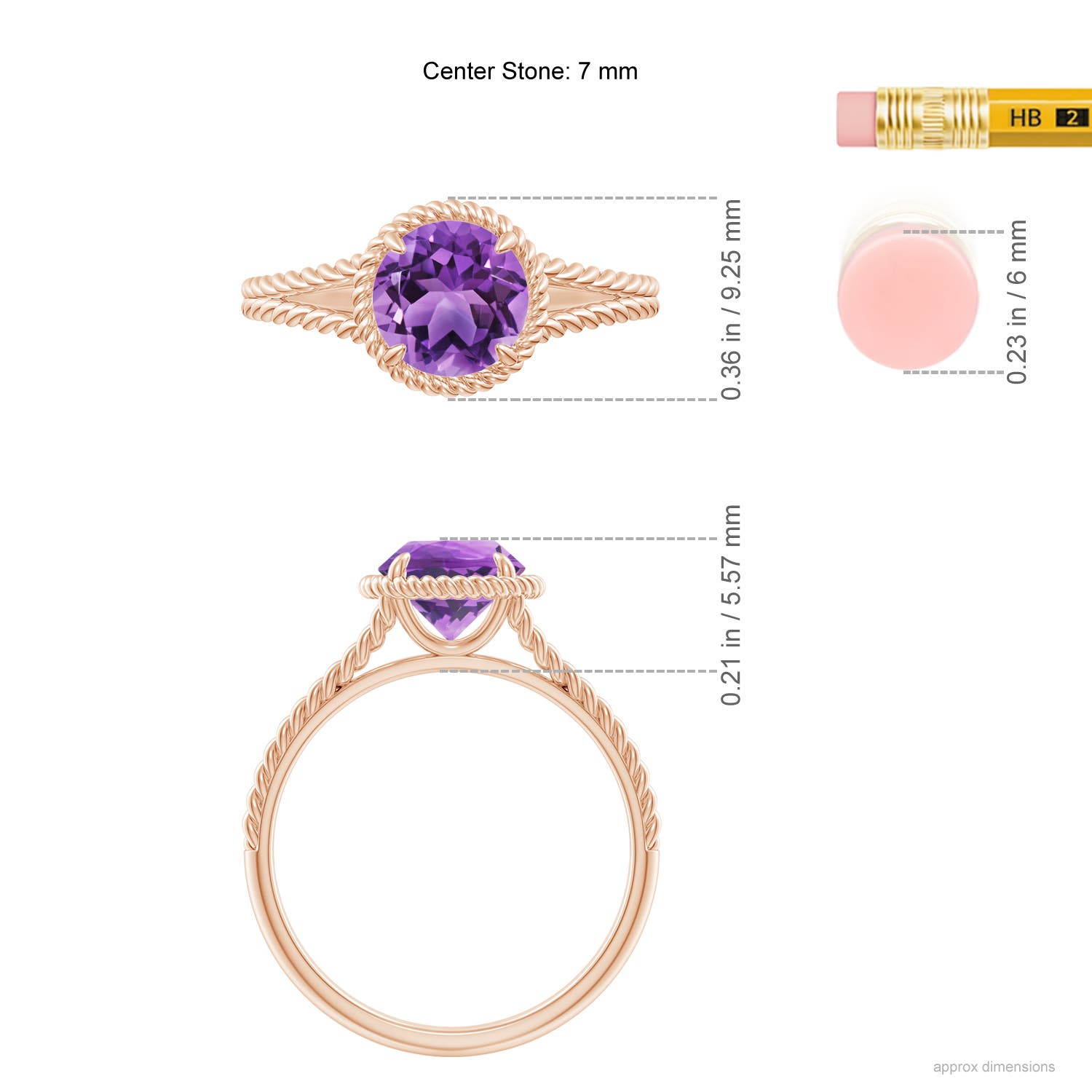 AA - Amethyst / 1.15 CT / 14 KT Rose Gold