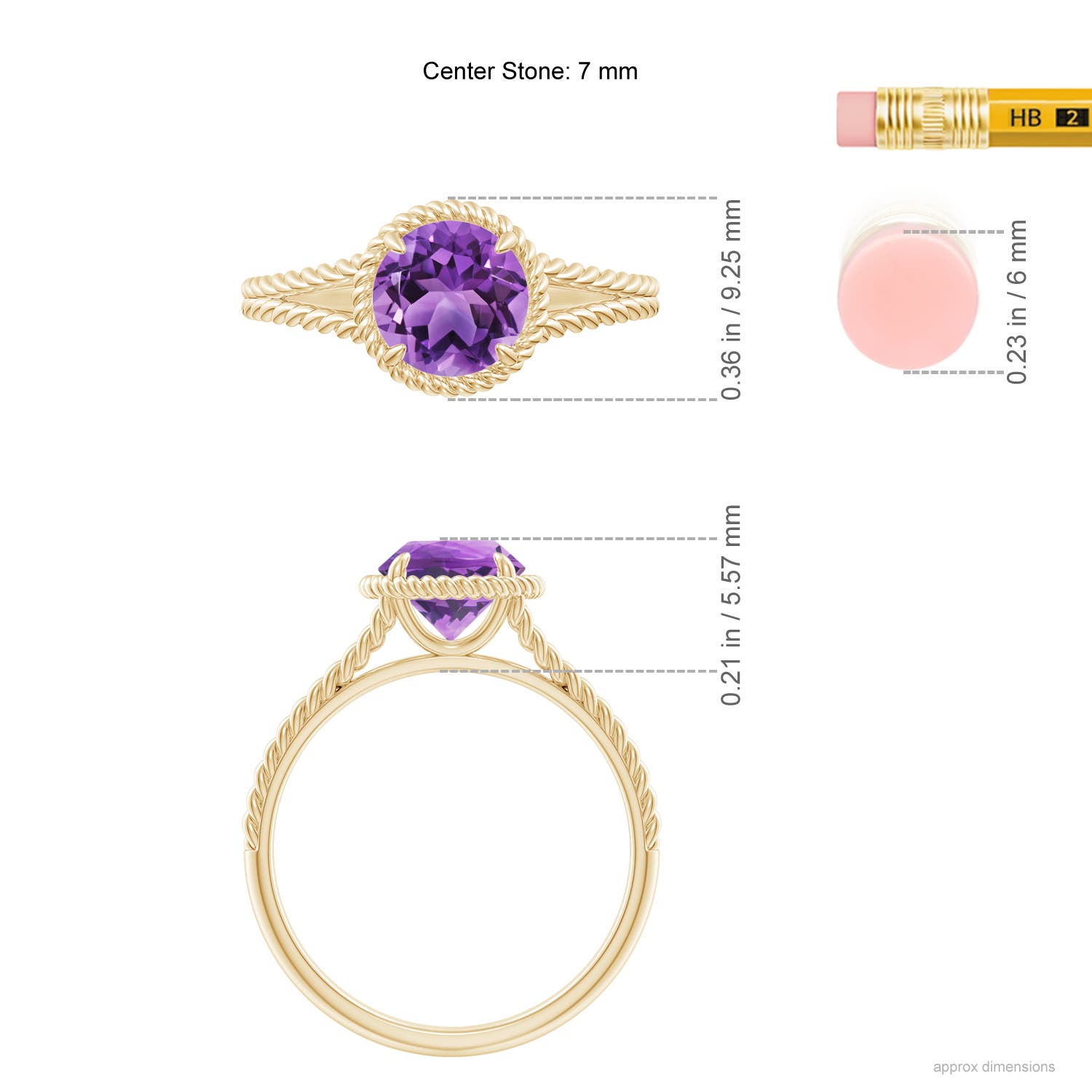 AA - Amethyst / 1.15 CT / 14 KT Yellow Gold