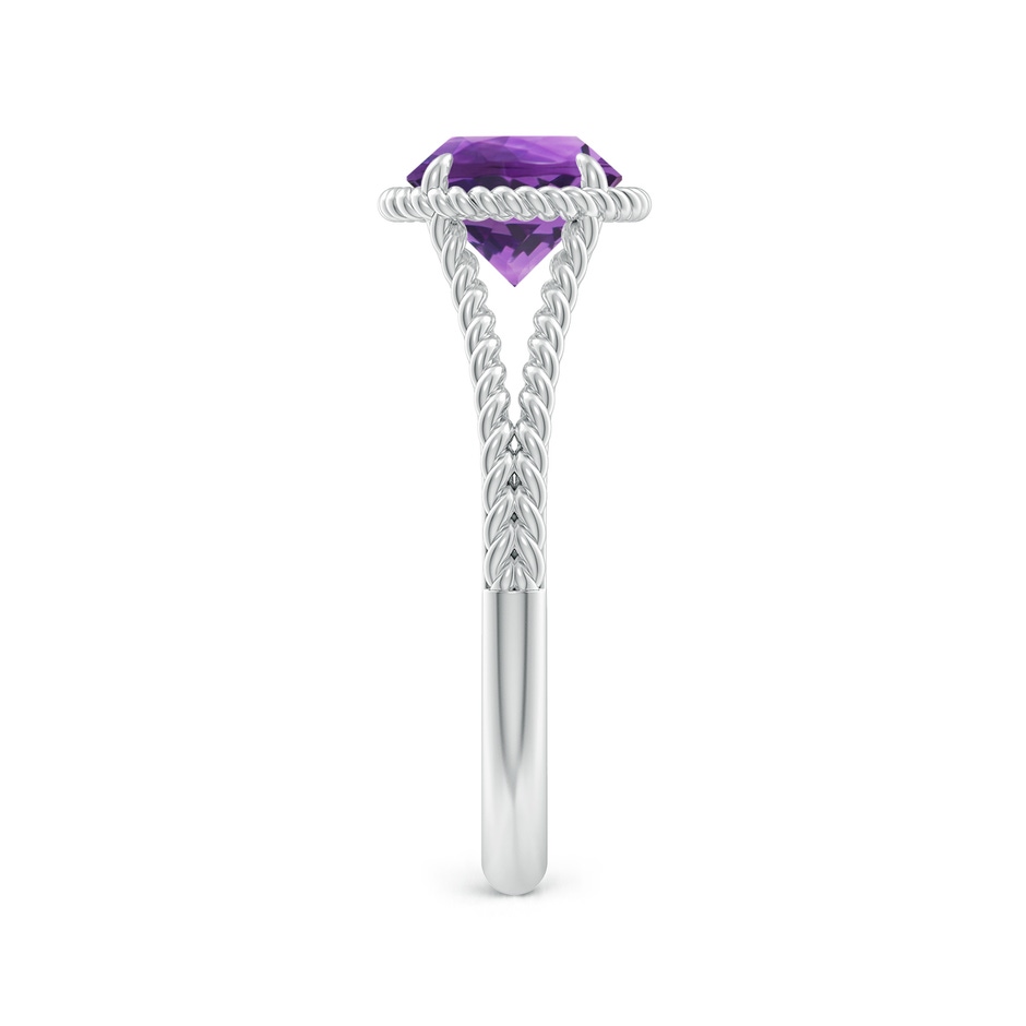 7mm AAA Amethyst Twist Rope Split Shank Ring in White Gold side 299