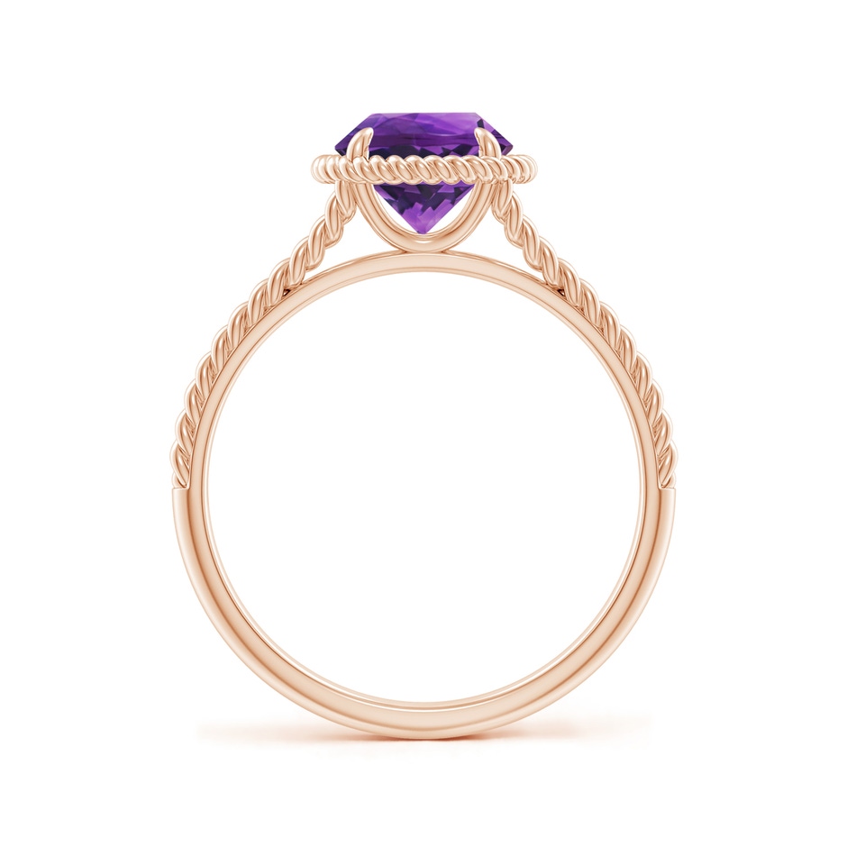7mm AAAA Amethyst Twist Rope Split Shank Ring in 18K Rose Gold side 199
