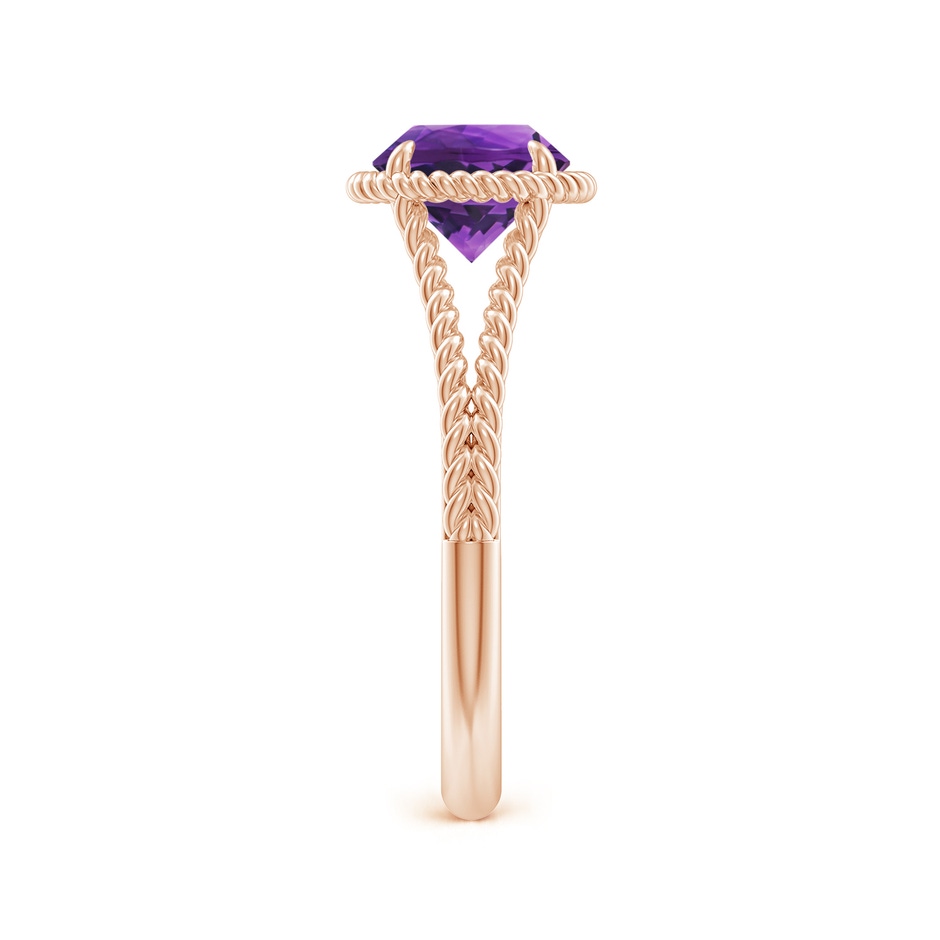 7mm AAAA Amethyst Twist Rope Split Shank Ring in 18K Rose Gold side 299