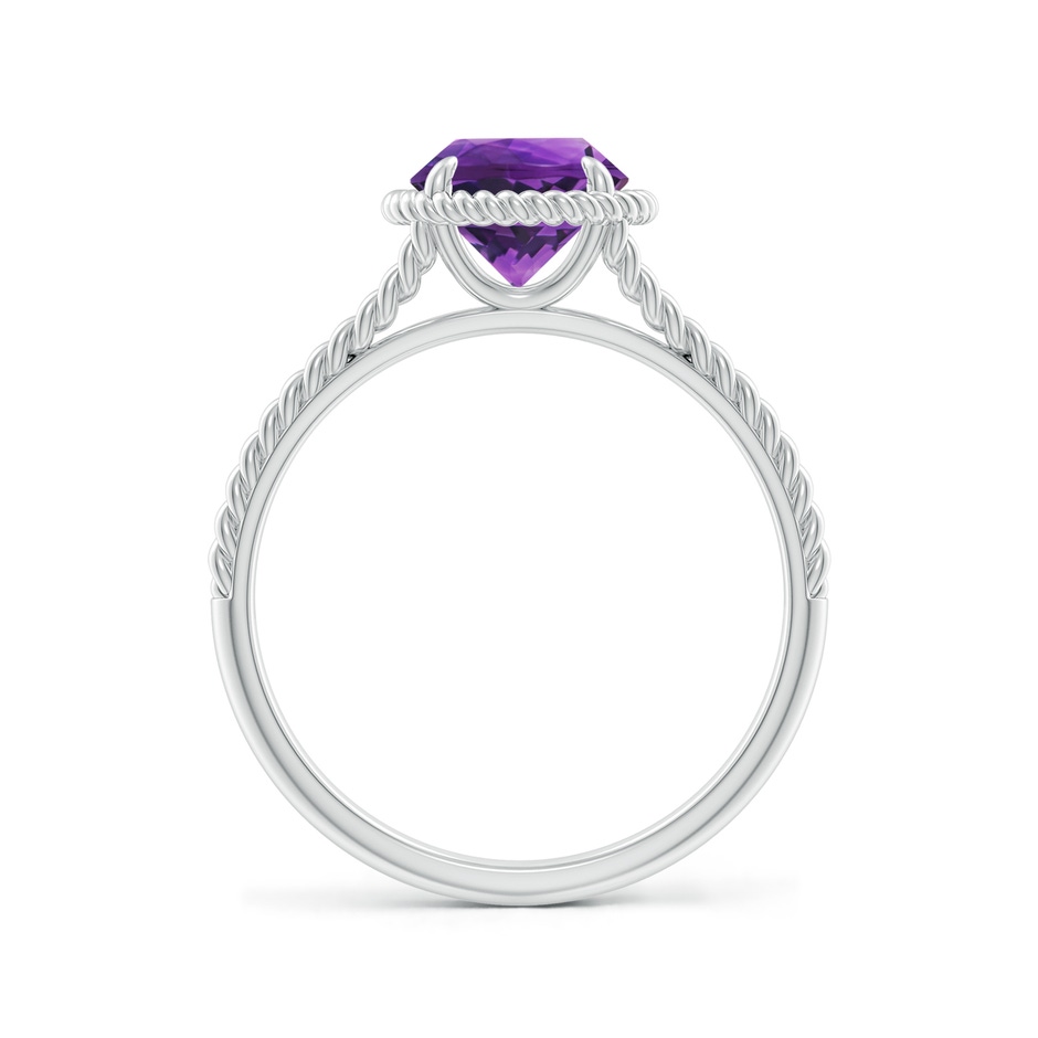 7mm AAAA Amethyst Twist Rope Split Shank Ring in 18K White Gold side 199