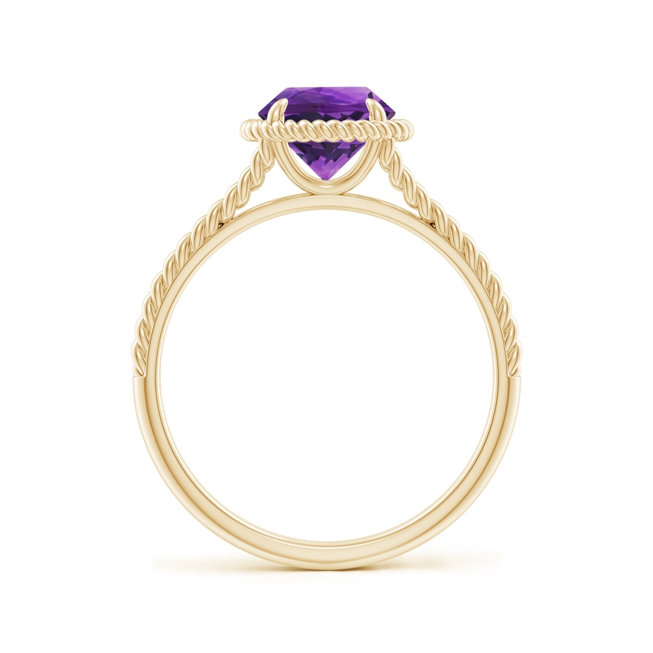 7mm AAAA Amethyst Twist Rope Split Shank Ring in 18K Yellow Gold side 199