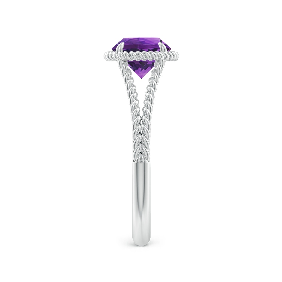 7mm AAAA Amethyst Twist Rope Split Shank Ring in P950 Platinum side 299