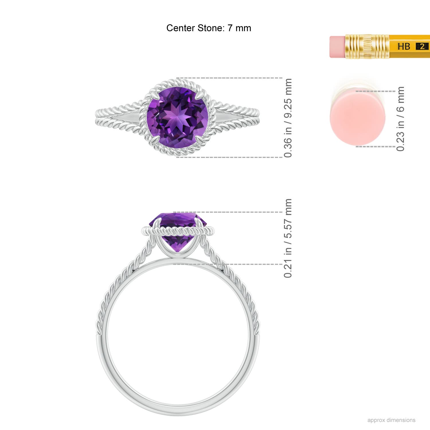 AAAA - Amethyst / 1.15 CT / 14 KT White Gold