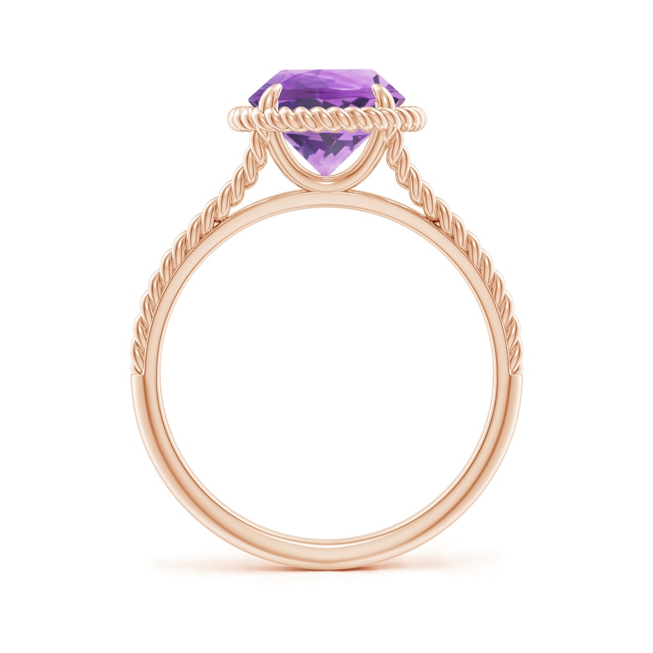 8mm A Amethyst Twist Rope Split Shank Ring in 18K Rose Gold side 199