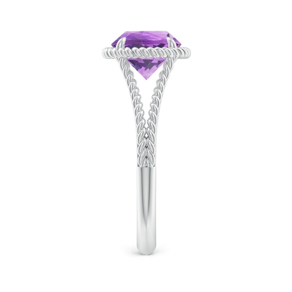 8mm A Amethyst Twist Rope Split Shank Ring in S999 Silver side 299