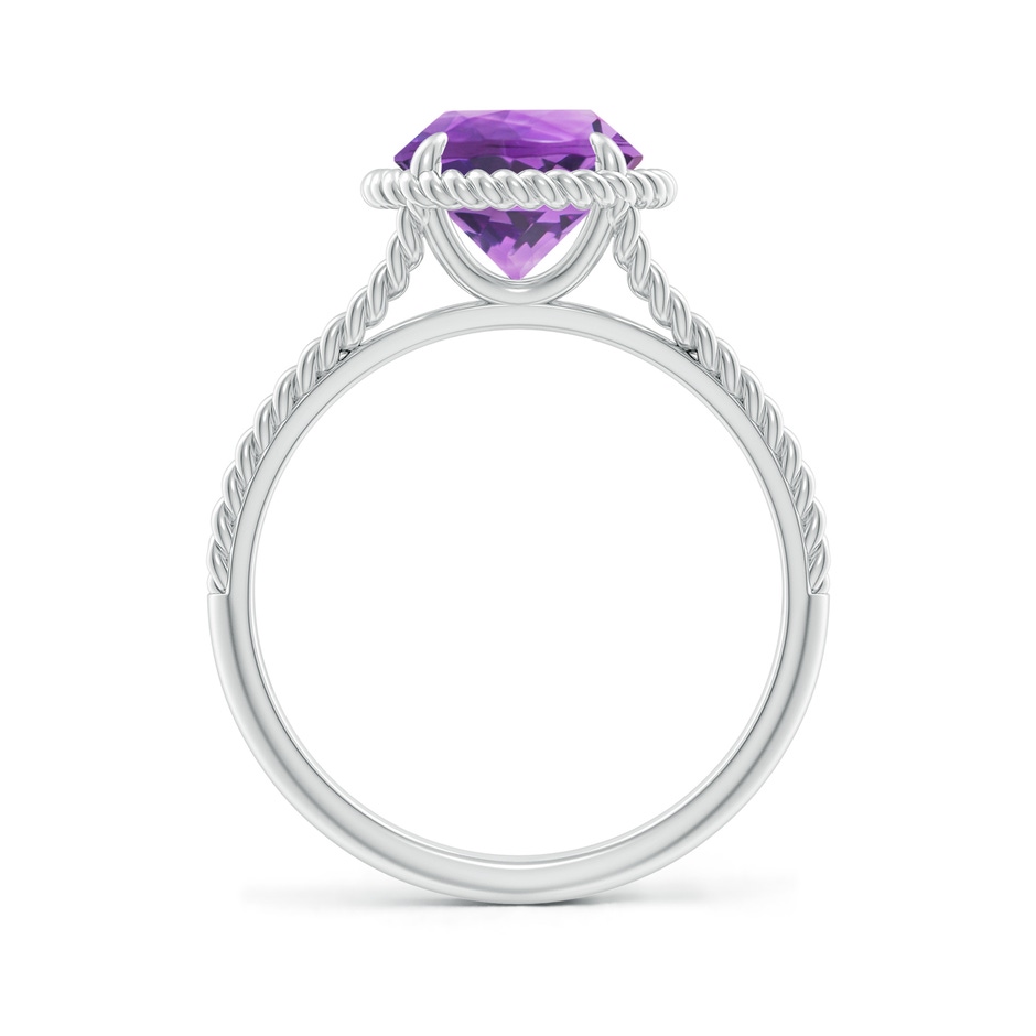 8mm AA Amethyst Twist Rope Split Shank Ring in 18K White Gold side 199