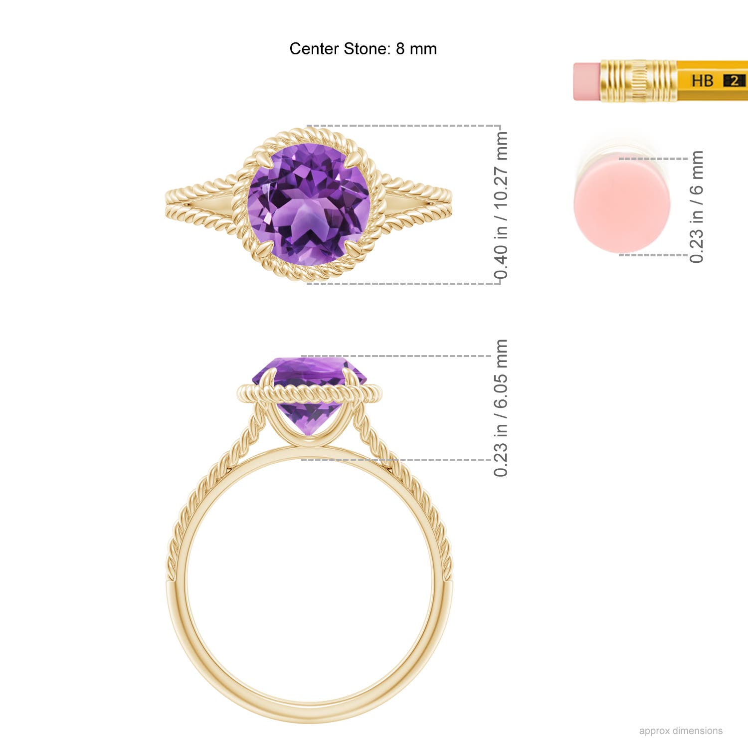 AA - Amethyst / 1.7 CT / 14 KT Yellow Gold