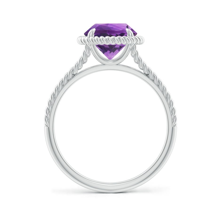 8mm AAA Amethyst Twist Rope Split Shank Ring in 18K White Gold side 199