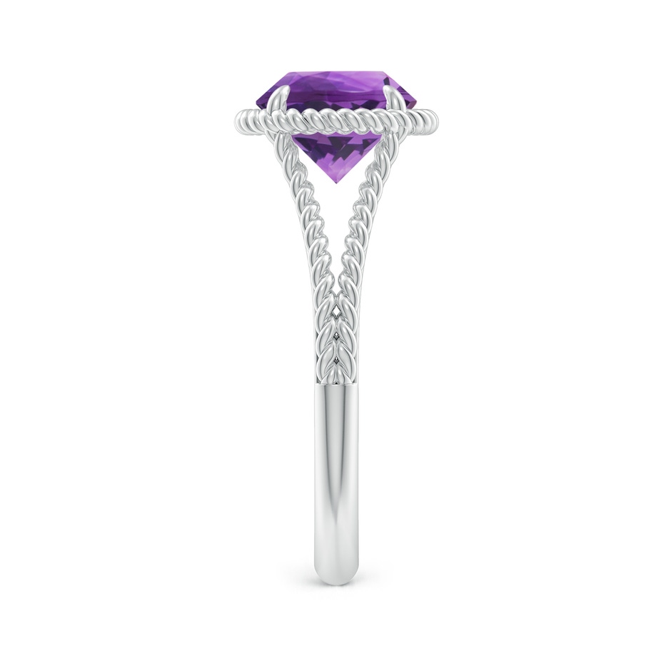 8mm AAA Amethyst Twist Rope Split Shank Ring in P950 Platinum side 299