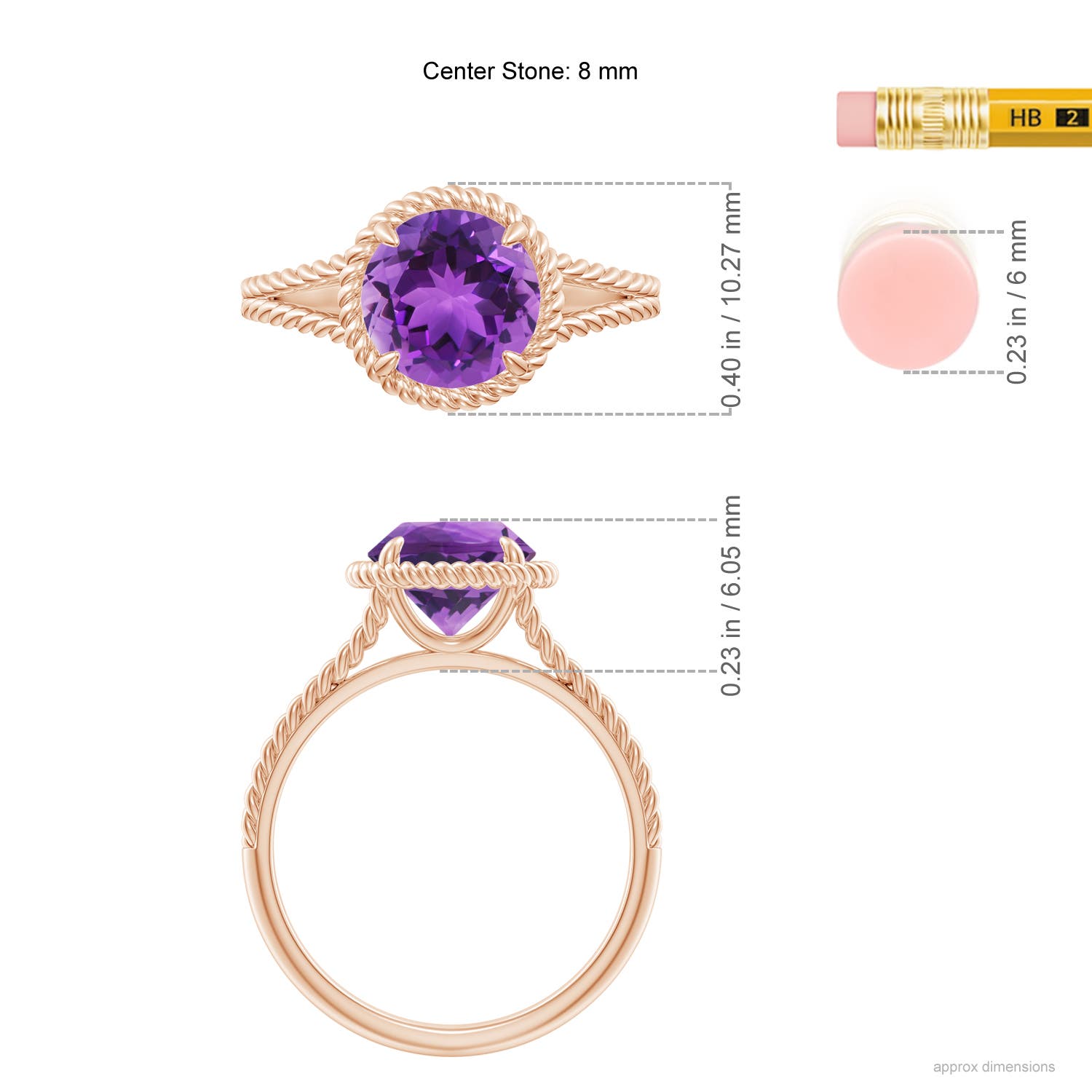 AAA - Amethyst / 1.7 CT / 14 KT Rose Gold