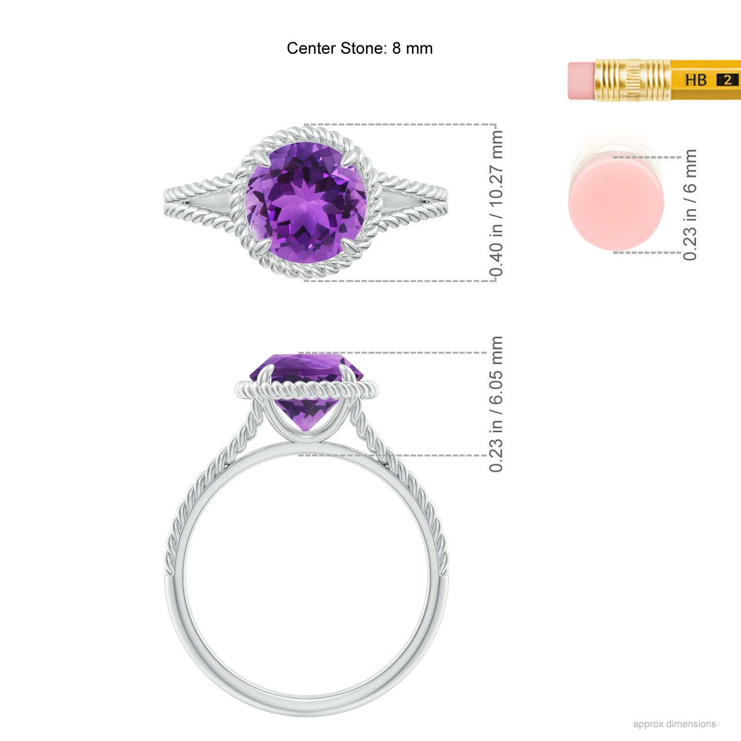 AAA - Amethyst / 1.7 CT / 14 KT White Gold