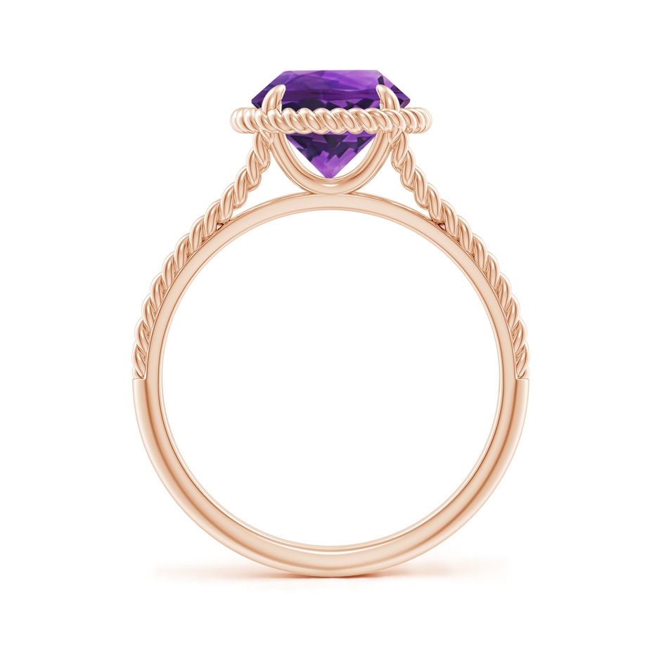 8mm AAAA Amethyst Twist Rope Split Shank Ring in 18K Rose Gold side 199