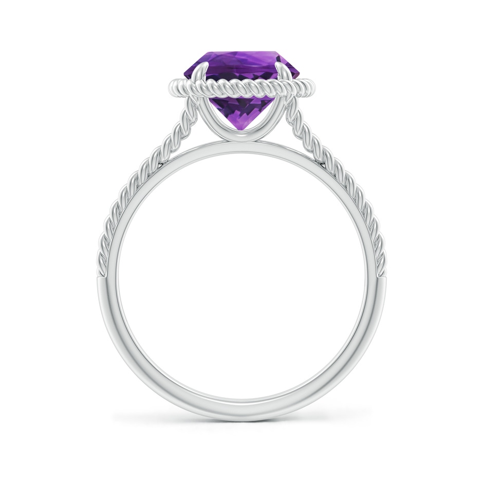 8mm AAAA Amethyst Twist Rope Split Shank Ring in 18K White Gold side 199