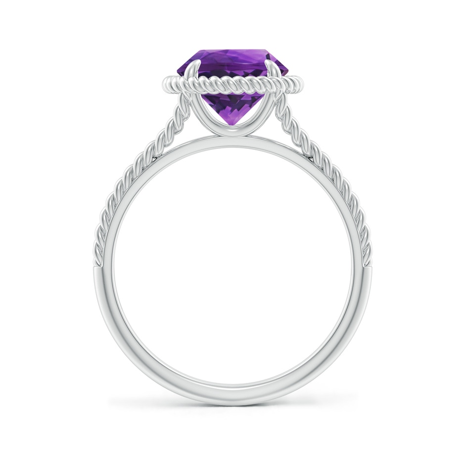 8mm AAAA Amethyst Twist Rope Split Shank Ring in P950 Platinum side 199