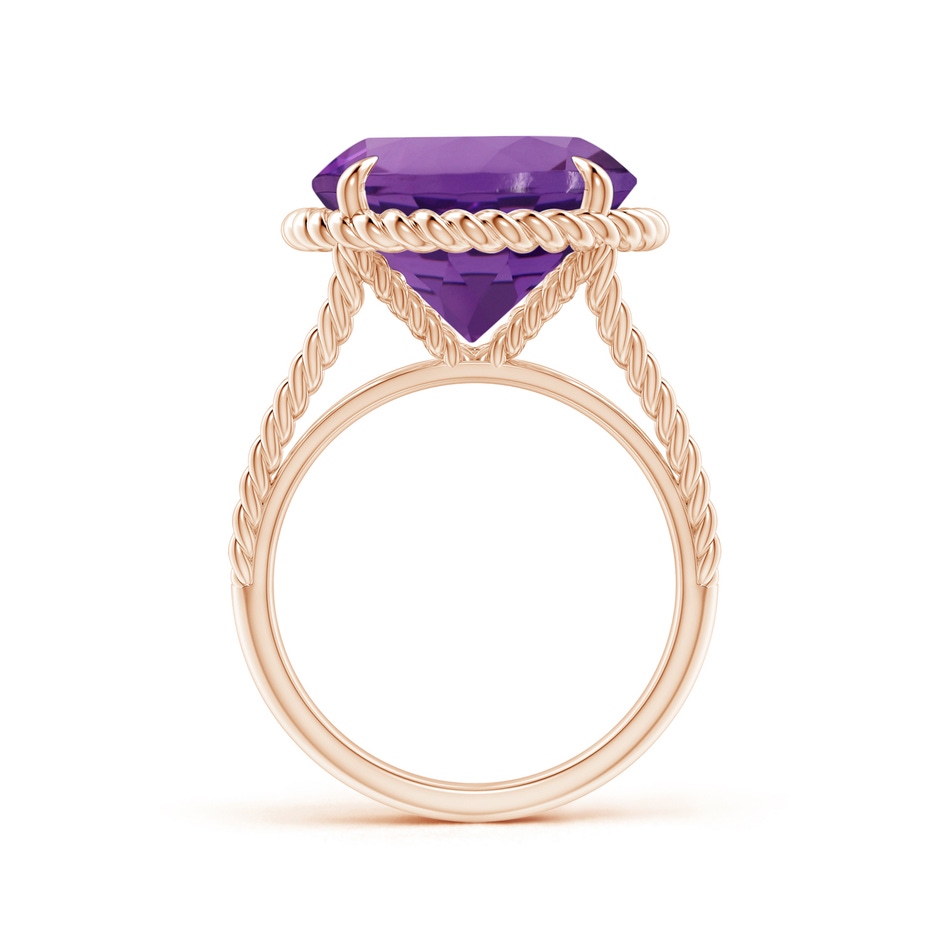 14.18x14.11x9.36mm AAA GIA Certified Amethyst Twist Rope Split Shank Ring in 9K Rose Gold side 199