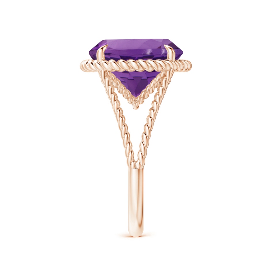 14.18x14.11x9.36mm AAA GIA Certified Amethyst Twist Rope Split Shank Ring in 9K Rose Gold side 399