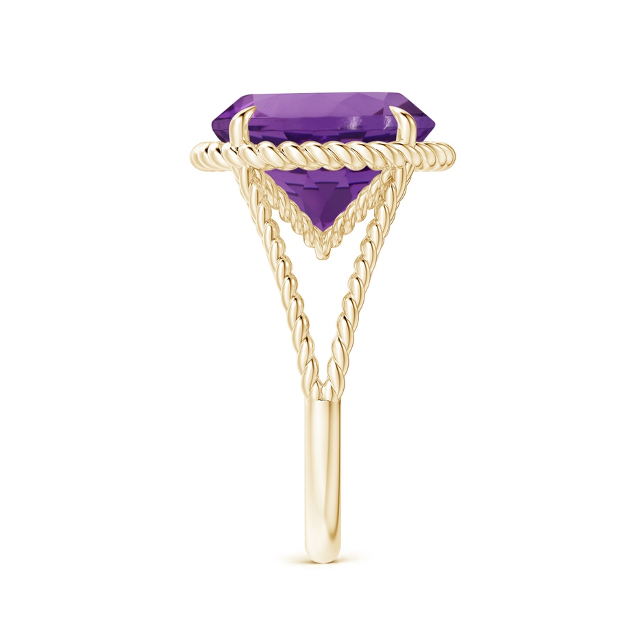 14.18x14.11x9.36mm AAA GIA Certified Amethyst Twist Rope Split Shank Ring in Yellow Gold side 399