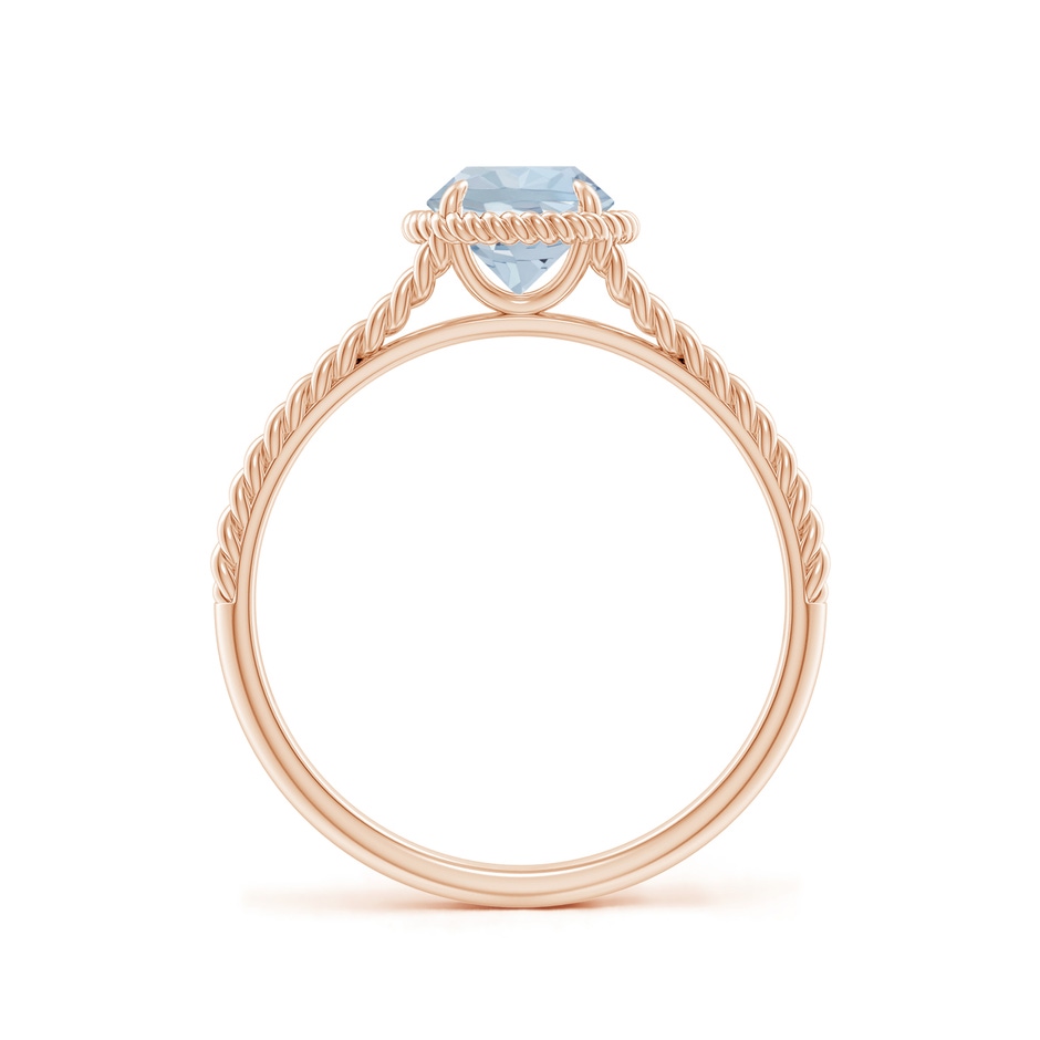 6mm A Aquamarine Twist Rope Split Shank Ring in Rose Gold side 199