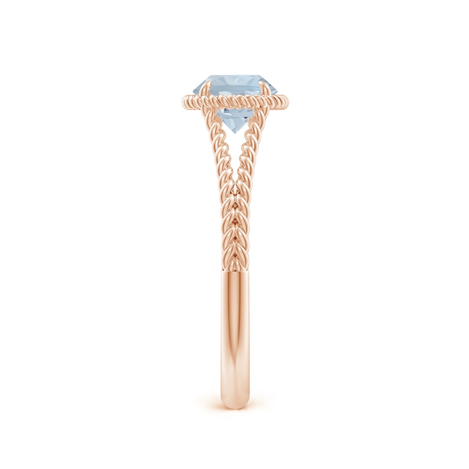 6mm A Aquamarine Twist Rope Split Shank Ring in Rose Gold side 299