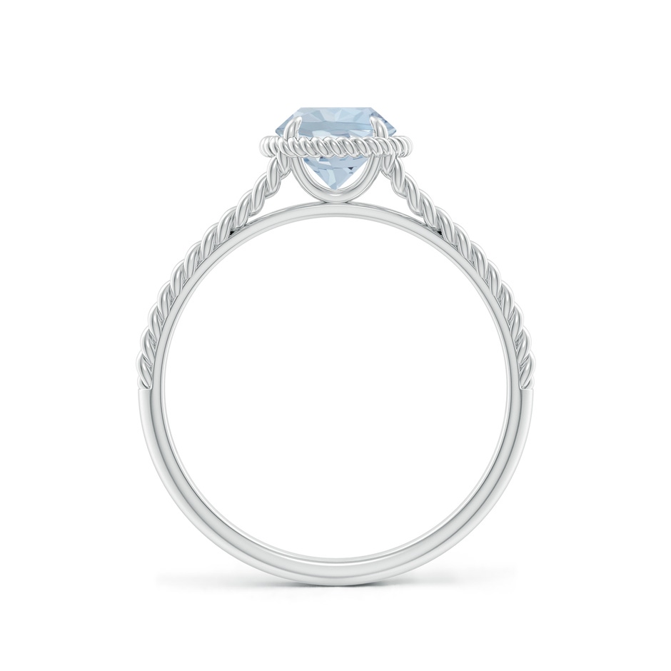 6mm A Aquamarine Twist Rope Split Shank Ring in White Gold Side 199