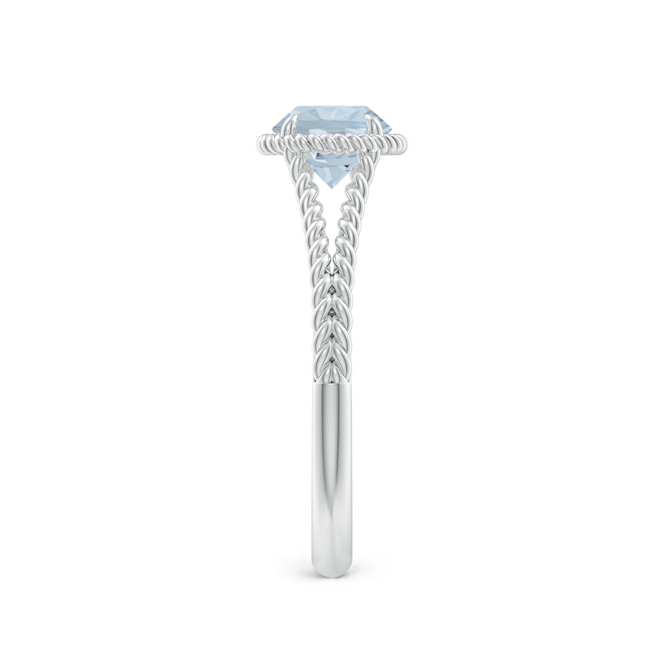 6mm A Aquamarine Twist Rope Split Shank Ring in White Gold Side 299