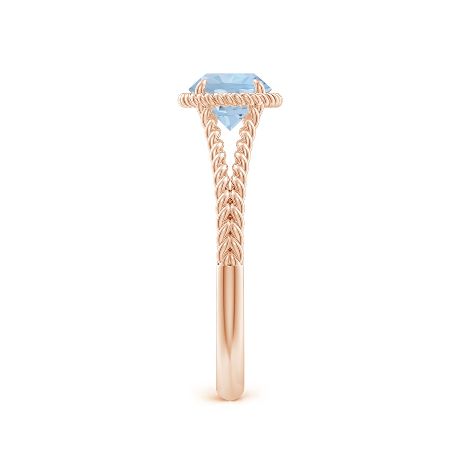 6mm AA Aquamarine Twist Rope Split Shank Ring in Rose Gold side 299