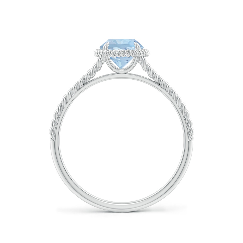 6mm AA Aquamarine Twist Rope Split Shank Ring in White Gold side 199