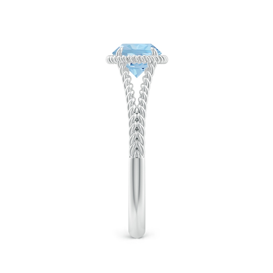 6mm AAA Aquamarine Twist Rope Split Shank Ring in White Gold Side 299