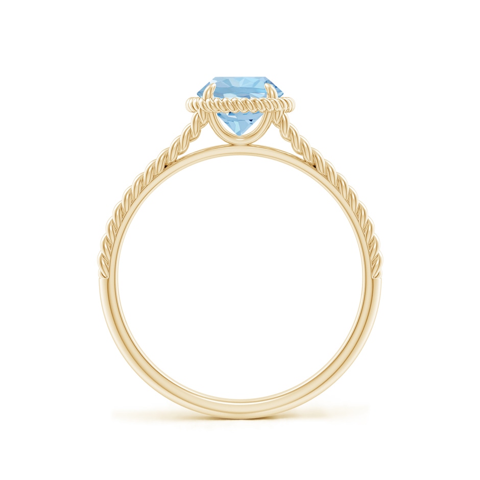 6mm AAA Aquamarine Twist Rope Split Shank Ring in Yellow Gold side 199