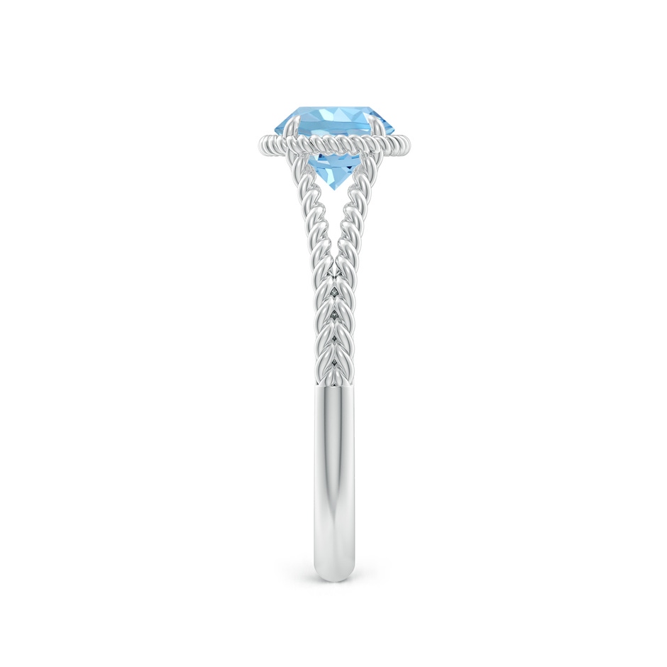 6mm AAAA Aquamarine Twist Rope Split Shank Ring in P950 Platinum side 299