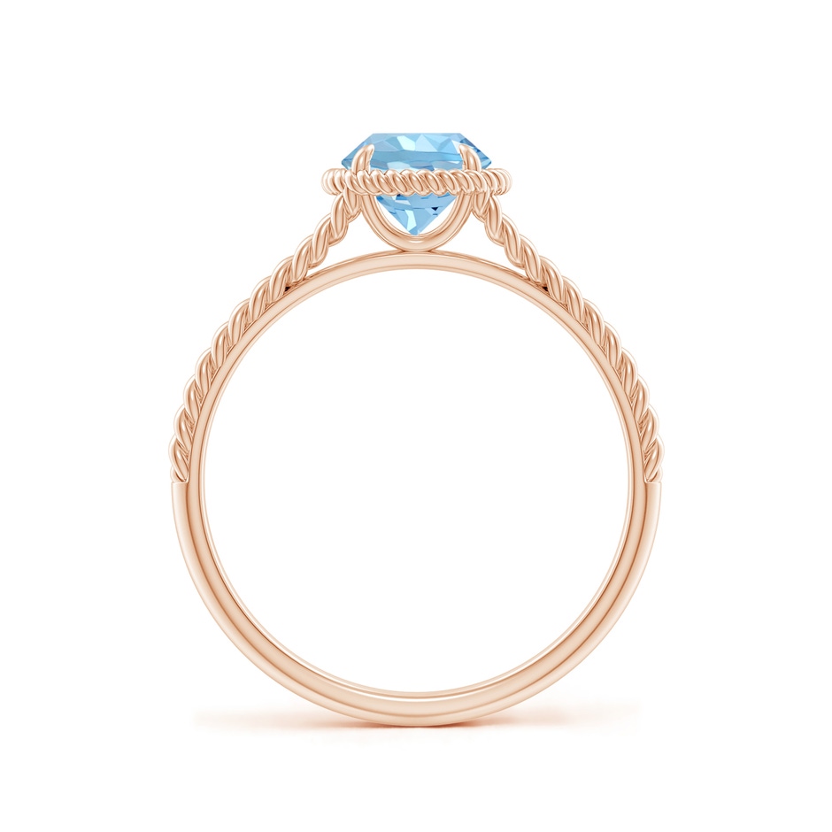 6mm AAAA Aquamarine Twist Rope Split Shank Ring in Rose Gold side 199