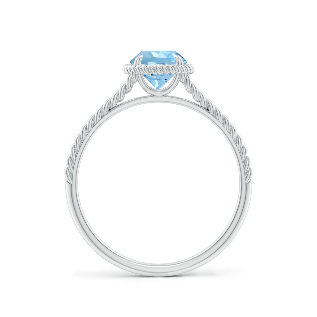 6mm AAAA Aquamarine Twist Rope Split Shank Ring in White Gold - Side 199