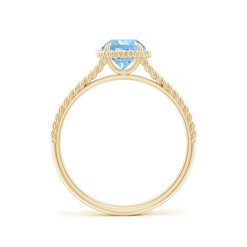 6mm AAAA Aquamarine Twist Rope Split Shank Ring in Yellow Gold side 199