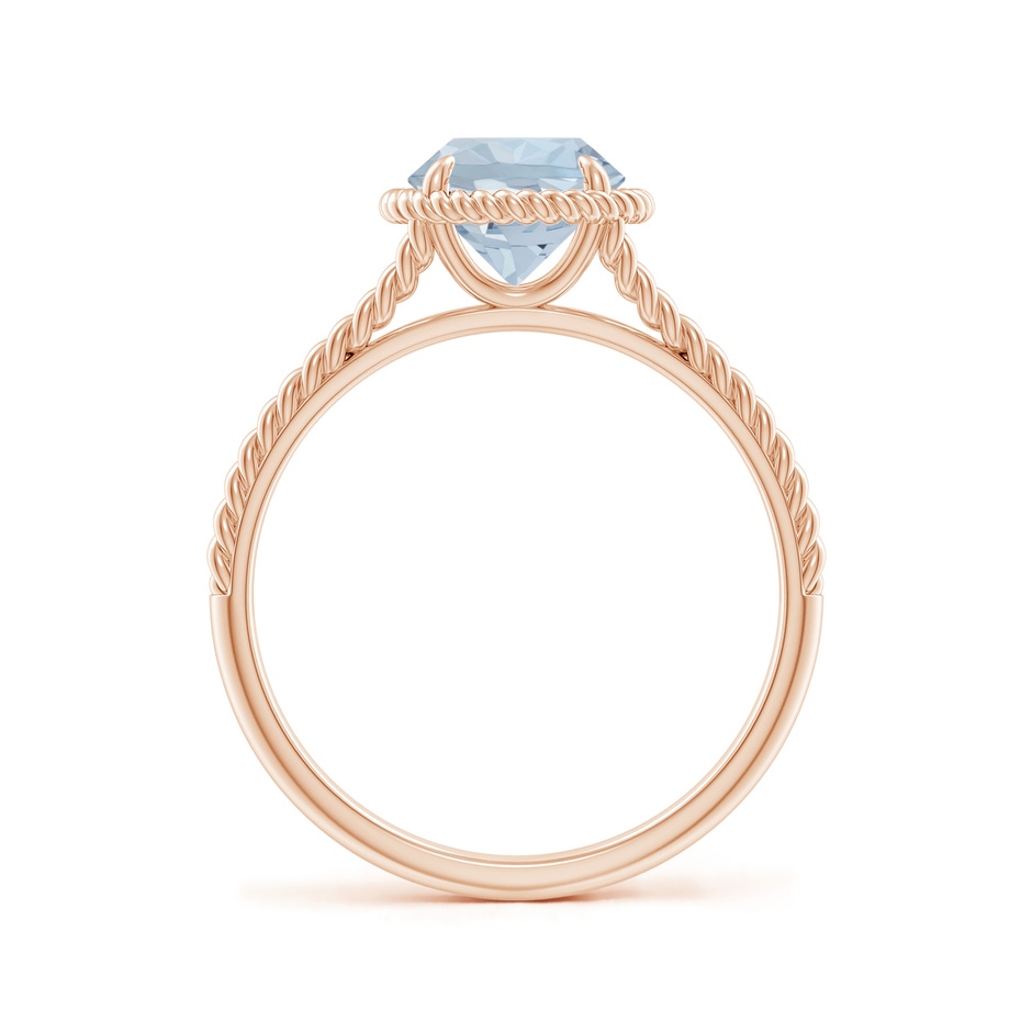 7mm A Aquamarine Twist Rope Split Shank Ring in Rose Gold side 199