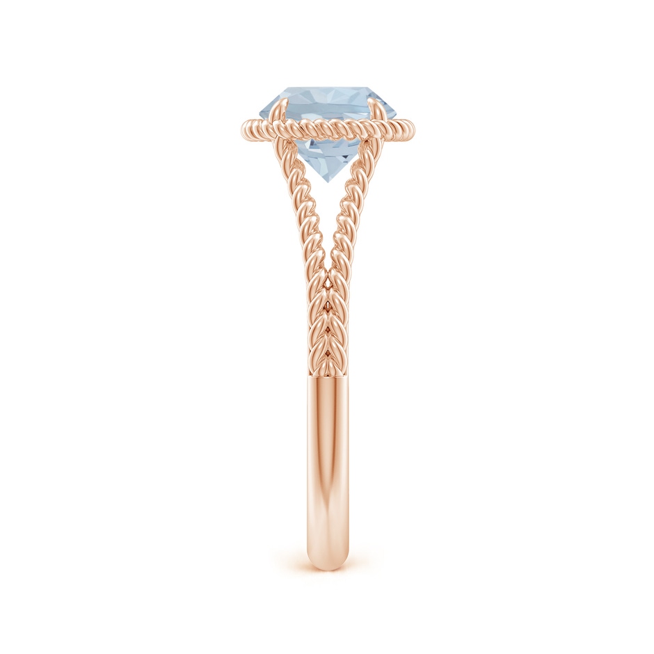 7mm A Aquamarine Twist Rope Split Shank Ring in Rose Gold side 299
