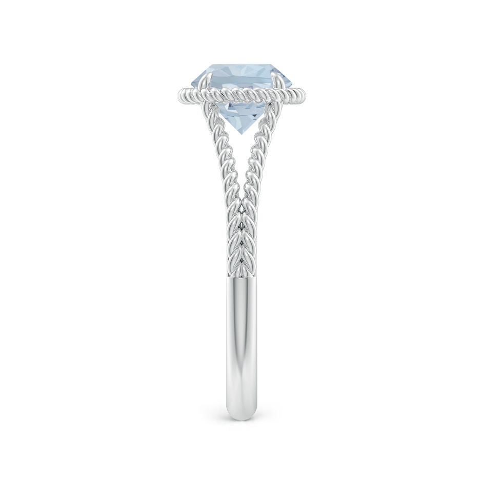 7mm A Aquamarine Twist Rope Split Shank Ring in White Gold side 299