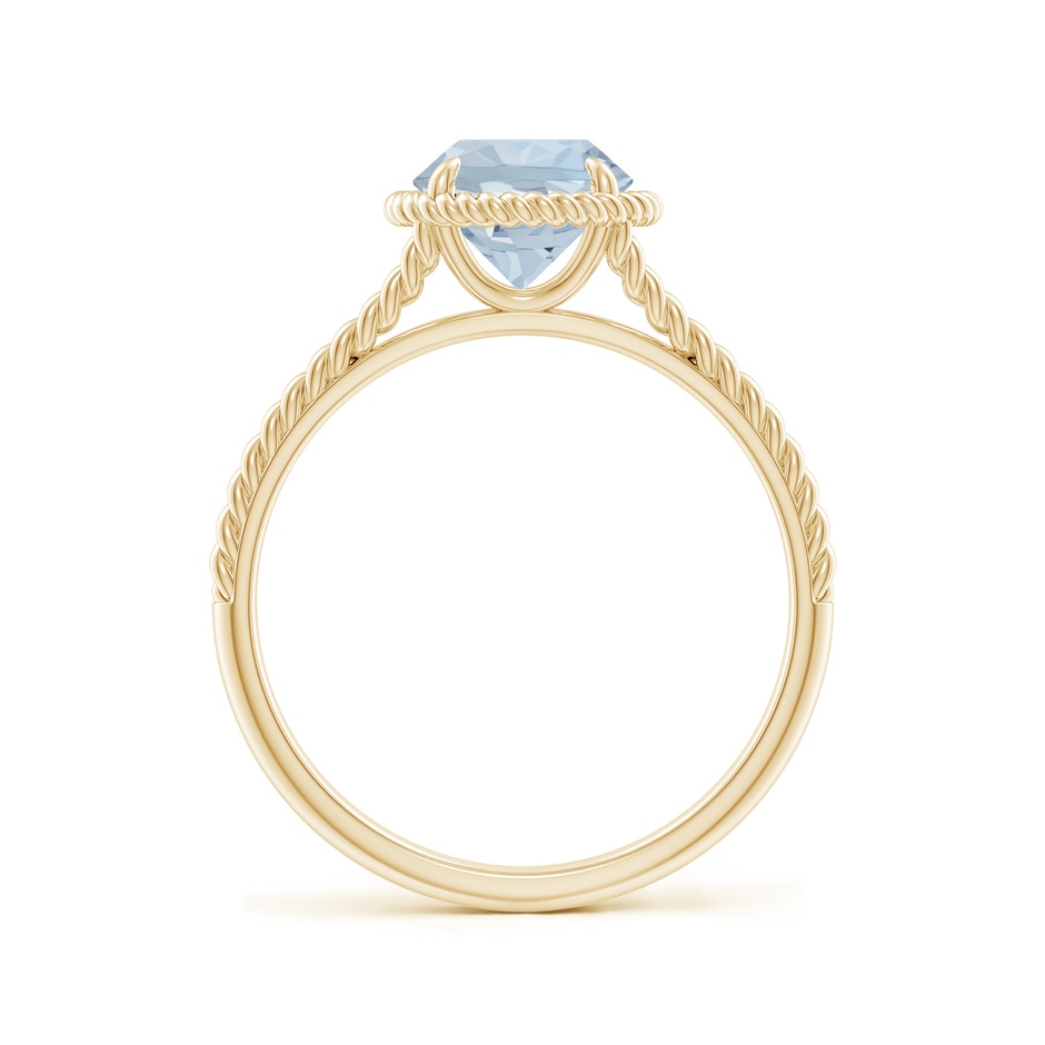 7mm A Aquamarine Twist Rope Split Shank Ring in Yellow Gold side 199
