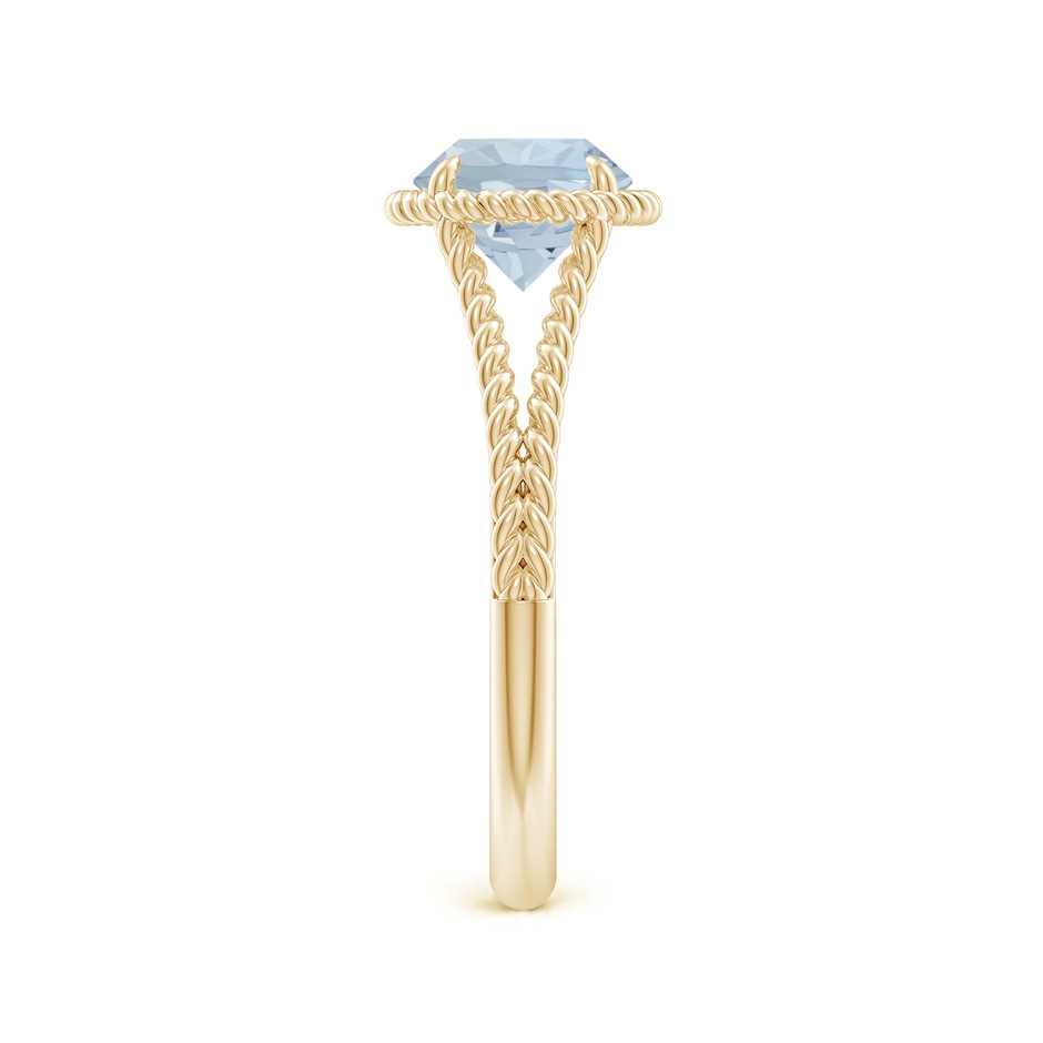 7mm A Aquamarine Twist Rope Split Shank Ring in Yellow Gold side 299