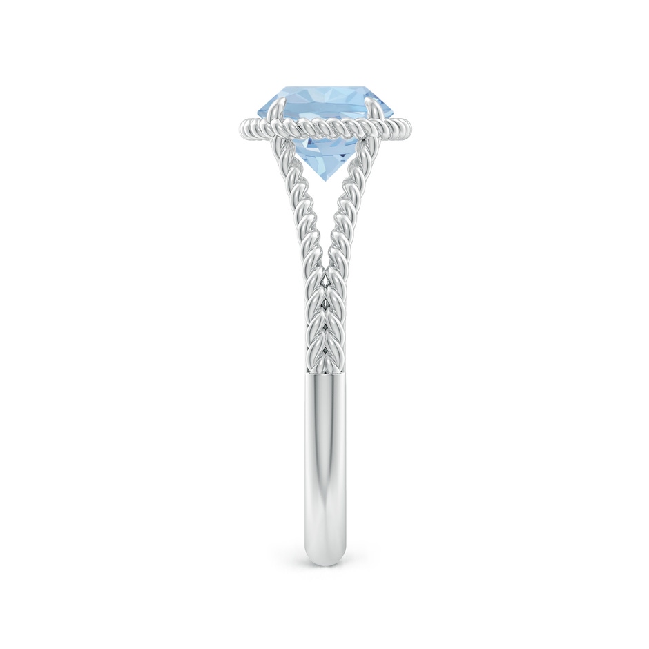 7mm AA Aquamarine Twist Rope Split Shank Ring in White Gold side 299