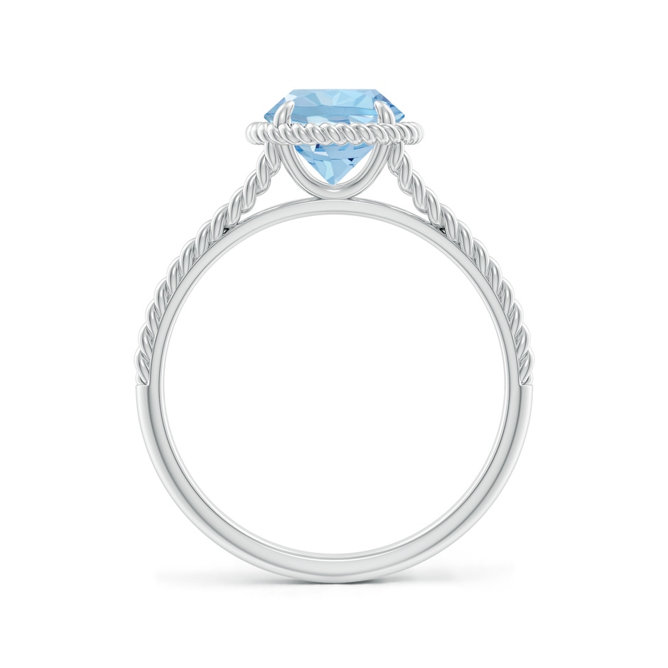 7mm AAA Aquamarine Twist Rope Split Shank Ring in P950 Platinum side 199