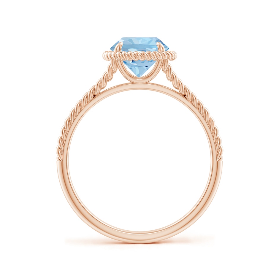 7mm AAA Aquamarine Twist Rope Split Shank Ring in Rose Gold side 199