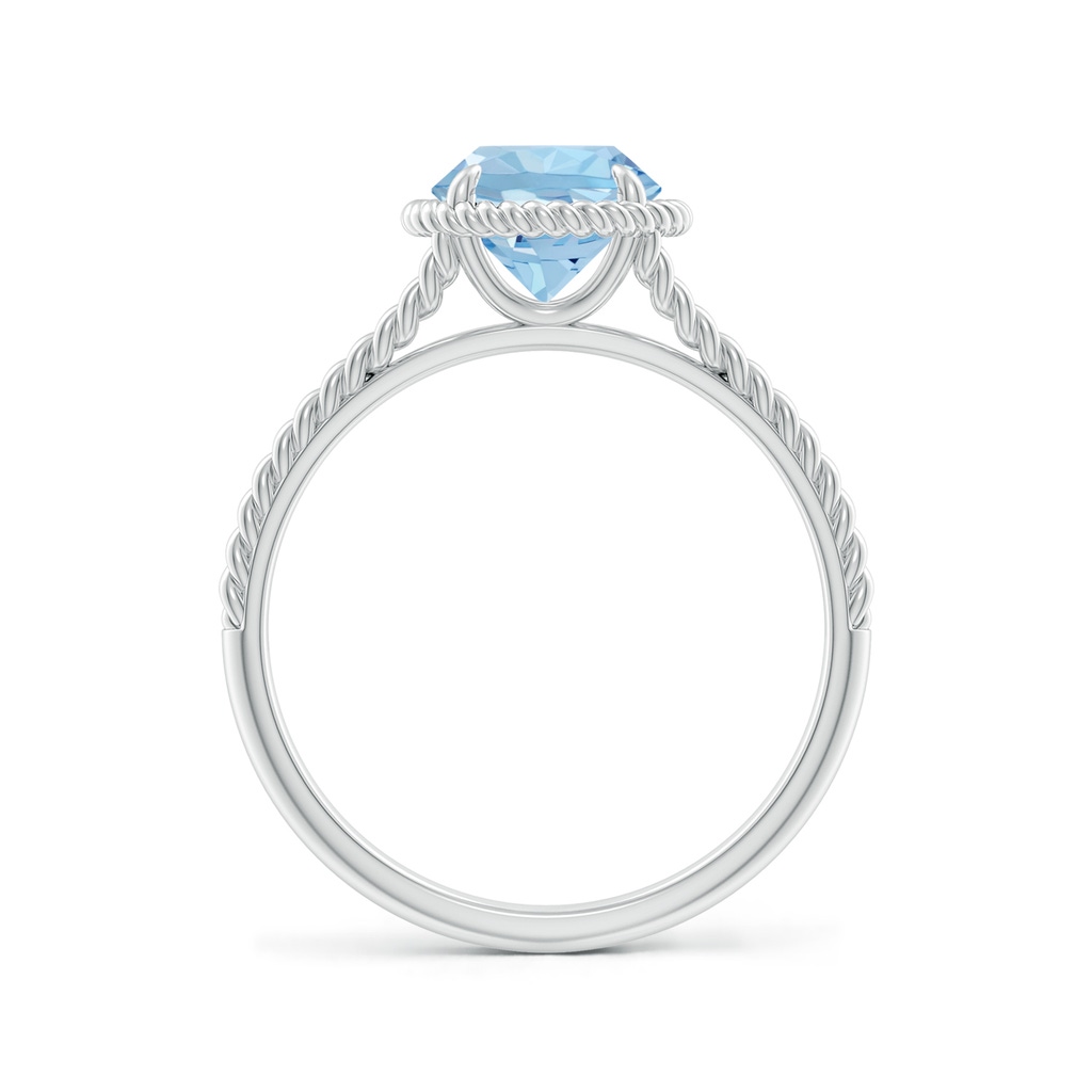 7mm AAA Aquamarine Twist Rope Split Shank Ring in White Gold - side 199