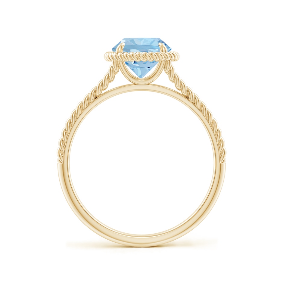 7mm AAA Aquamarine Twist Rope Split Shank Ring in Yellow Gold side 199
