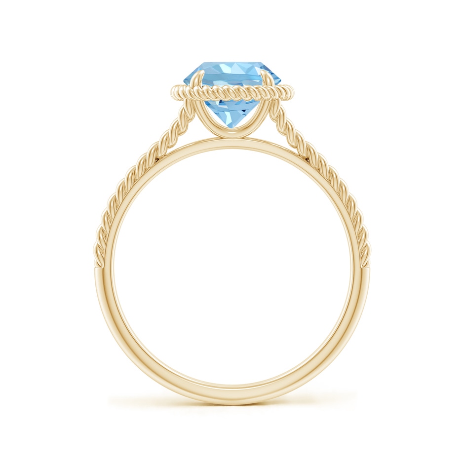 7mm AAAA Aquamarine Twist Rope Split Shank Ring in Yellow Gold side 199