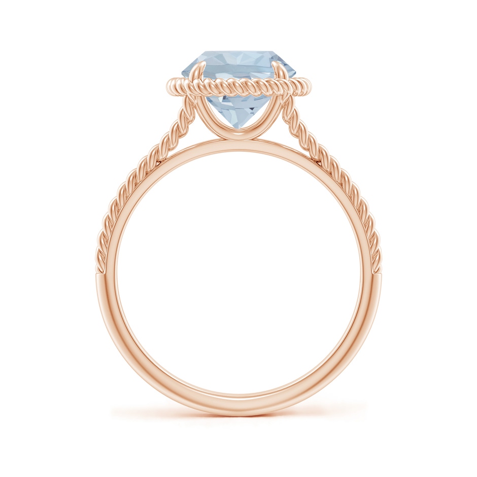 8mm A Aquamarine Twist Rope Split Shank Ring in Rose Gold side 199