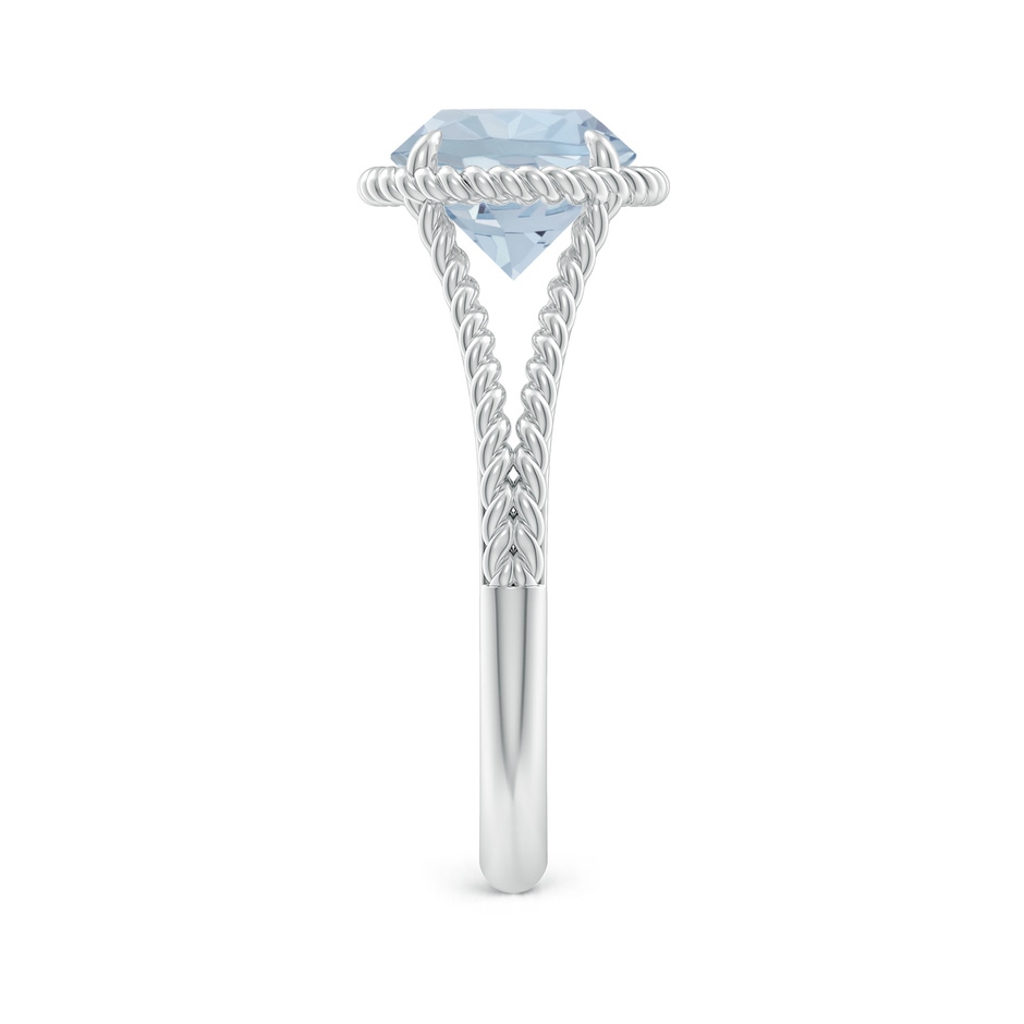 8mm A Aquamarine Twist Rope Split Shank Ring in White Gold side 299